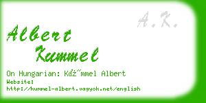 albert kummel business card